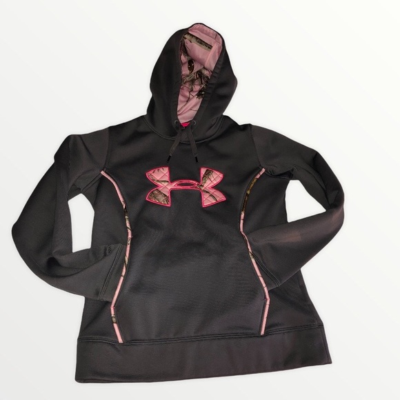 Underarmour Realtree Womens Sweatshirt Hoodie Storm1 Small Pink Camo - Picture 3 of 15